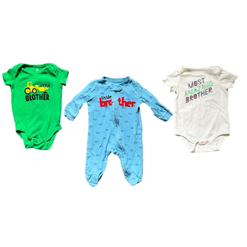 3-Piece Little Brother Bundle, Size 3 Months, Carters, Cat & Jack, etc.